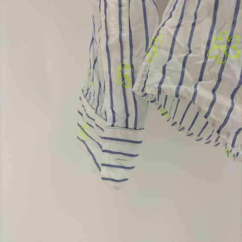 フランクアンドアイリーン Frank&Eileen BARRY/NYFP ストライプ 花柄 刺繍 L/S オープン シャツ レディース import:XS
