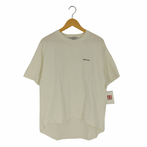 アメリカーナ Americana 別注 両面プリント ヘムアシンメトリー クルーネックTシャツ レディース