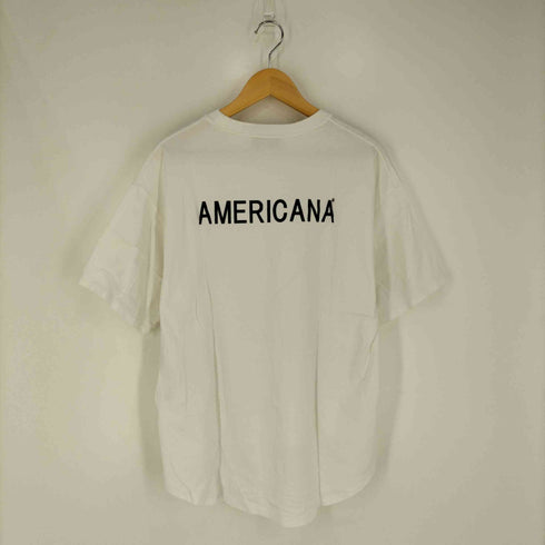 アメリカーナ Americana 別注 両面プリント ヘムアシンメトリー クルーネックTシャツ レディース