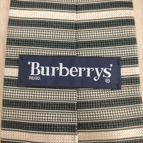 バーバリーズ BURBERRYS ロゴ刺繍ボーダーシルクネクタイ メンズ