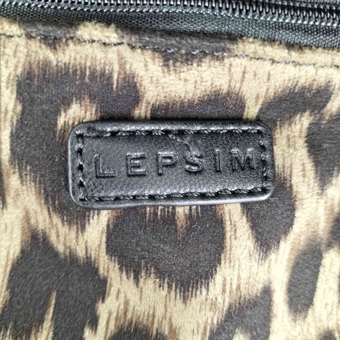 レプシム LEPSIM ヒョウ柄スウェードポーチ付きトートバッグ レディース