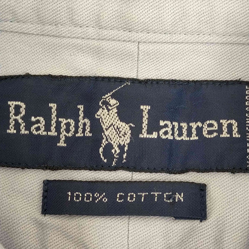 ラルフローレン RALPH LAUREN 90-00s シンガポール製 ポニー刺繍 ボタンダウンオーバーサイズシャツ メンズ import:L