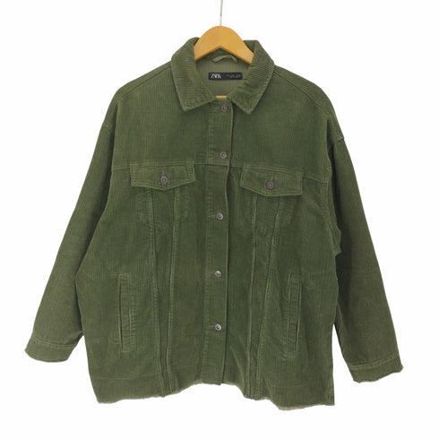 ザラ ZARA Corduroy overshirt コーデュロイ オーバー シャツ ジャケット レディース import:L