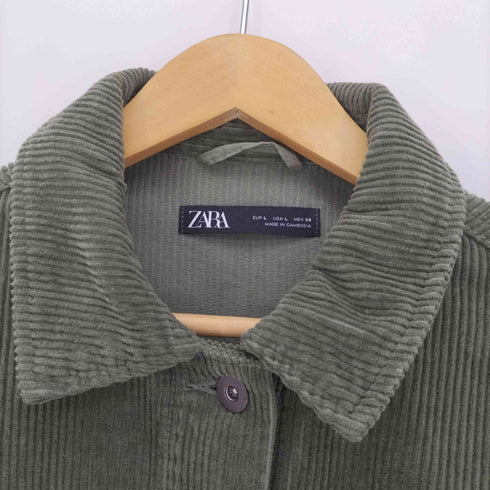ザラ ZARA Corduroy overshirt コーデュロイ オーバー シャツ ジャケット レディース import:L