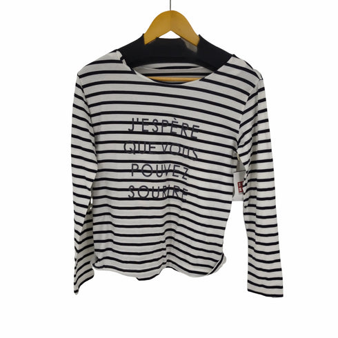 ルルウィルビー LOULOU WILLOUGHBY メッセージプリントボーダーボートネックカットソー レディース JPN:2