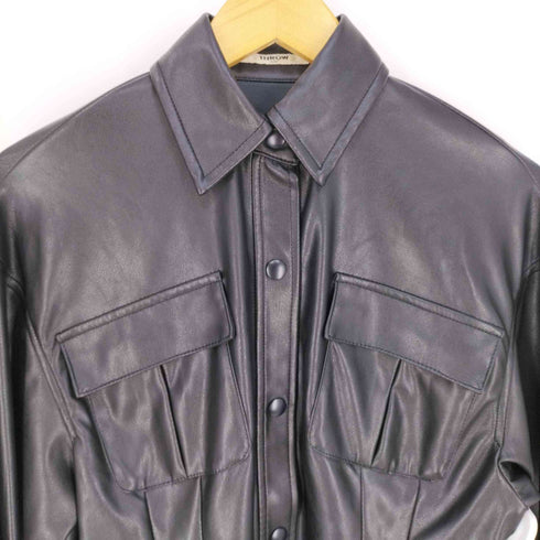 スロー バイ スライ THROW by SLY VEAGAN LEATHER TUCKED シャツ レディース FREE
