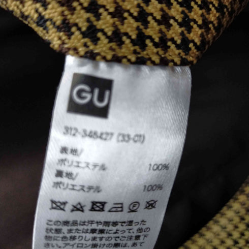 ジーユー GU バルマカーンコート 千鳥格子ステンカラーコート メンズ import:M