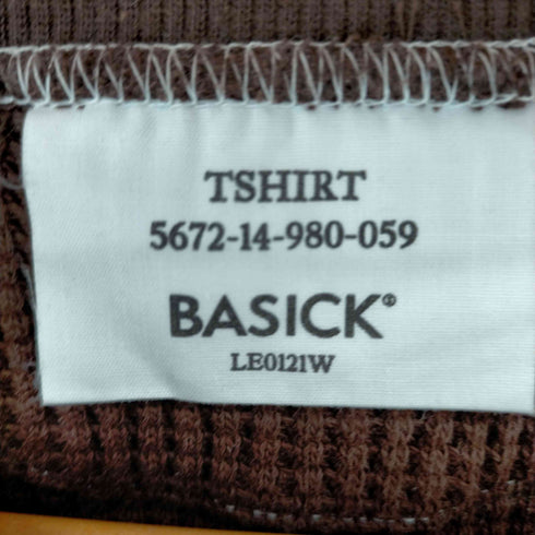 BASICKS T-SHIRT ヘンリーネックサーマルカットソー メンズ JPN:M