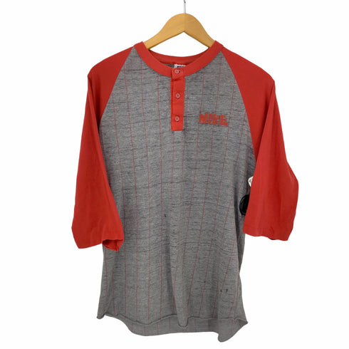 ナイキ NIKE 70S MADE IN USA ツートンラグランヘンリーネックカットソー ベースボールシャツ ゴツナイキ メンズ import:L