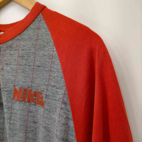 ナイキ NIKE 70S MADE IN USA ツートンラグランヘンリーネックカットソー ベースボールシャツ ゴツナイキ メンズ import:L