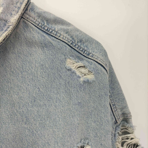 ザラ ZARA クラッシュ加工 デニムシャツジャケット レディース XS