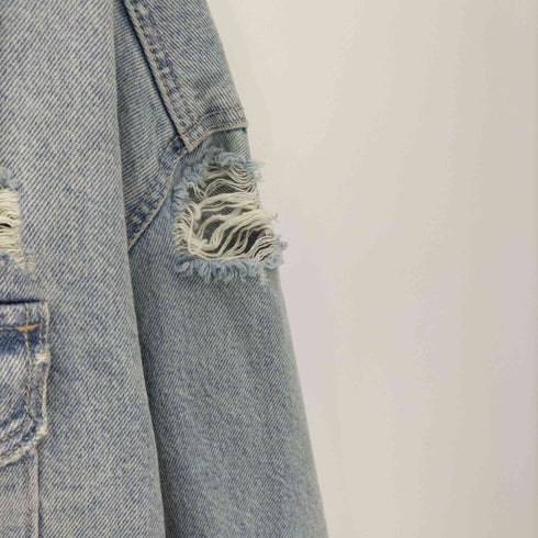 ザラ ZARA クラッシュ加工 デニムシャツジャケット レディース XS