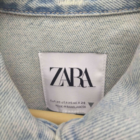 ザラ ZARA クラッシュ加工 デニムシャツジャケット レディース XS