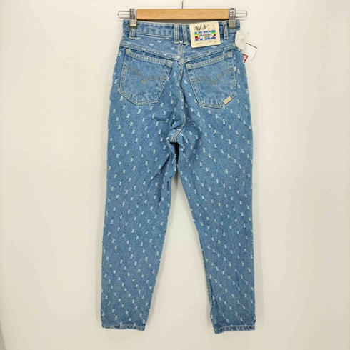 ORA JEANS ドット柄 ジッパーフライ テーパード デニム パンツ レディース
