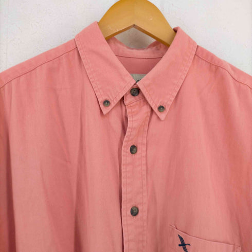 エディーバウアー Eddie Bauer 白タグ 後染め ボタンダウン S/S シャツ メンズ import:L