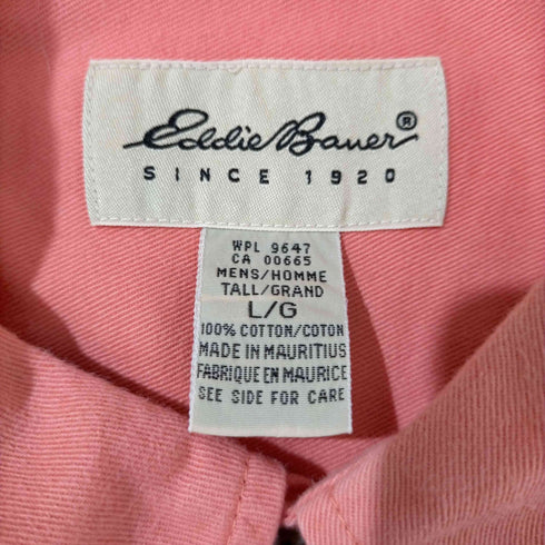 エディーバウアー Eddie Bauer 白タグ 後染め ボタンダウン S/S シャツ メンズ import:L