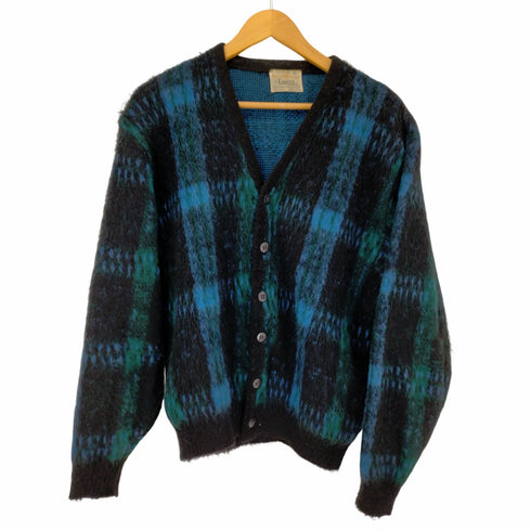 キャンパス CAMPUS 60S WOOL-MOHAIR ウールモヘア総柄カーディガン 毛足長め メンズ import:L