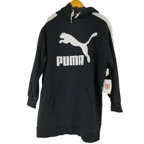 プーマ PUMA フロントロゴ サイドライン スウェットパーカーワンピース レディース JPN:M