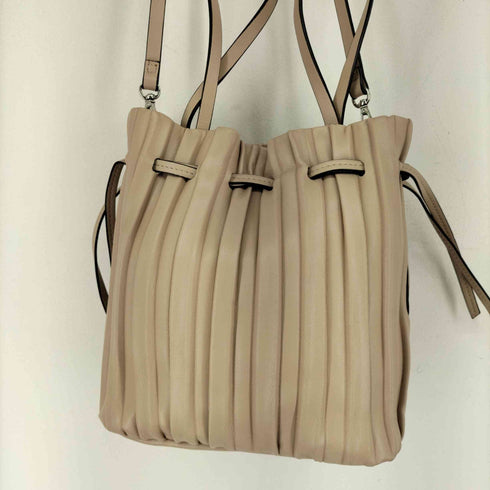 ザラ ZARA 2WAY フェイクレザープリーツハンドバッグ レディース M