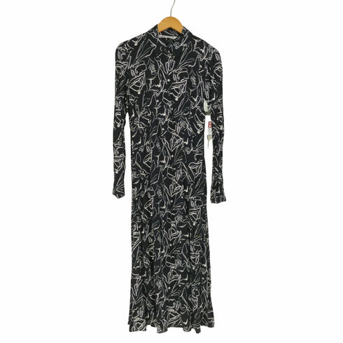 ザラ ZARA 総柄 ハーフボタン シャツワンピース レディース import:S