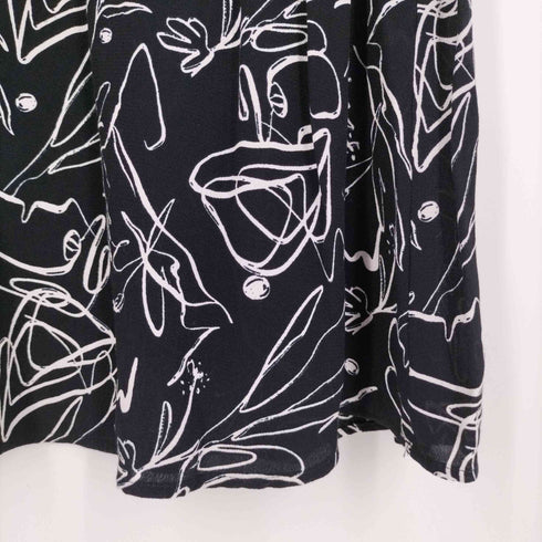 ザラ ZARA 総柄 ハーフボタン シャツワンピース レディース import:S