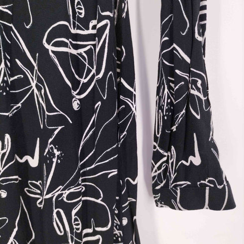 ザラ ZARA 総柄 ハーフボタン シャツワンピース レディース import:S