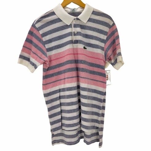アイゾッドラコステ IZOD LACOSTE S/S ロゴ刺繍鹿の子 ボーダーポロシャツ メンズ JPN:L