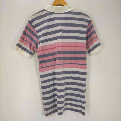 アイゾッドラコステ IZOD LACOSTE S/S ロゴ刺繍鹿の子 ボーダーポロシャツ メンズ JPN:L