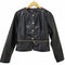 ザラ ZARA ノーカラー金釦レザージャケット レディース JPN:L
