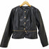 ザラ ZARA ノーカラー金釦レザージャケット レディース JPN:L