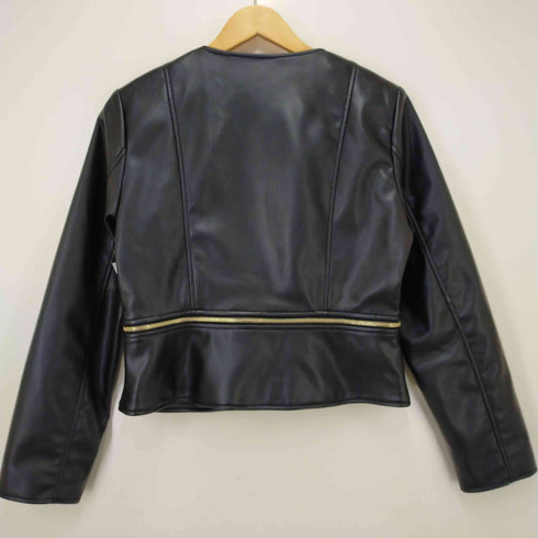 ザラ ZARA ノーカラー金釦レザージャケット レディース JPN:L