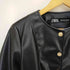 ザラ ZARA ノーカラー金釦レザージャケット レディース JPN:L