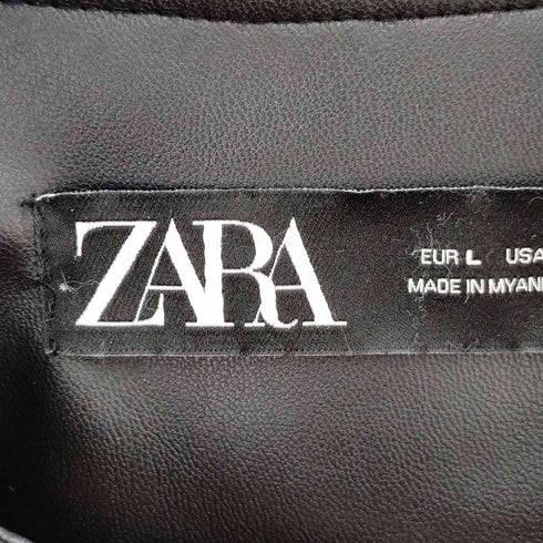 ザラ ZARA ノーカラー金釦レザージャケット レディース JPN:L