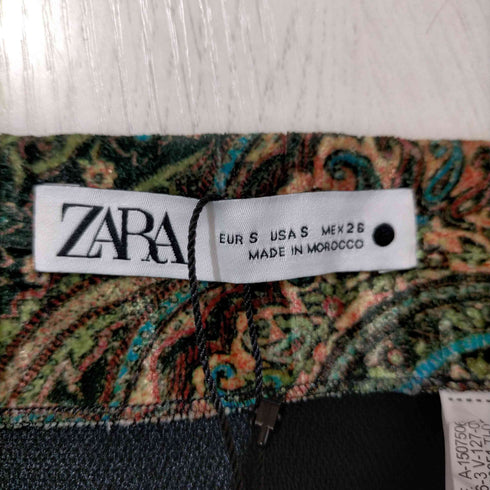 ザラ ZARA ペイズリープリント ベルテッドスカート レディース S