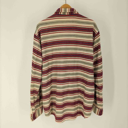 パパス papas 民族 ボーダー レギュラーカラー シャツ メンズ import:L