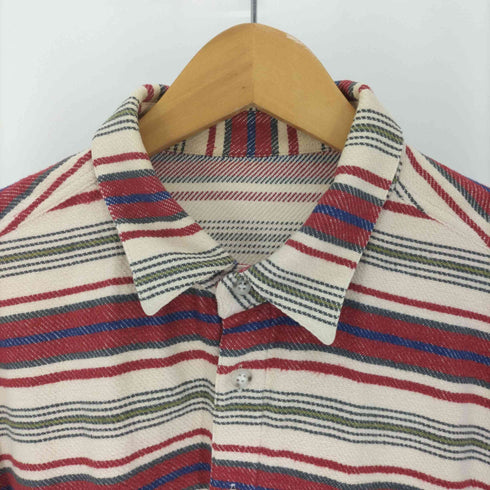 パパス papas 民族 ボーダー レギュラーカラー シャツ メンズ import:L