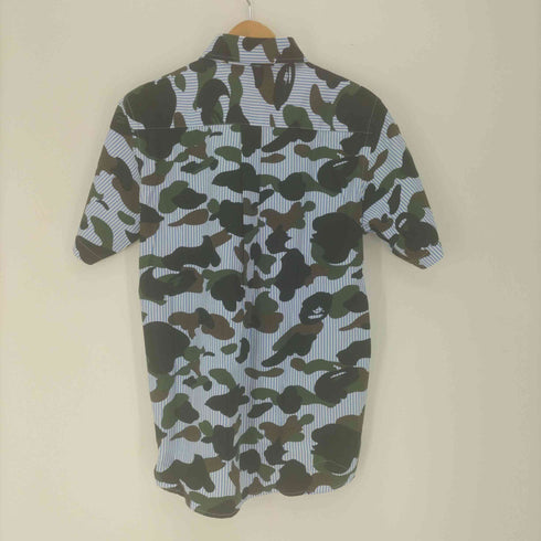 アベイシングエイプ A BATHING APE 1ST CAMO STRIPE BD S/S SHIRT カモ ストライプ B.D シャツ メンズ JPN:M