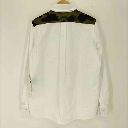 アベイシングエイプ A BATHING APE エイプヘッド 刺繍 1ST カモ 切替 オックスフォード B.D シャツ メンズ JPN:M
