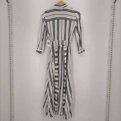ザラ ZARA リネン混 ベルテッド ストライプシャツワンピース レディース import:XS