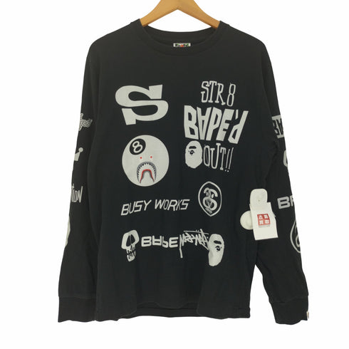 アベイシングエイプ A BATHING APE ILL COLLABORATION ALL LOGO L/S TEE メンズ JPN:M