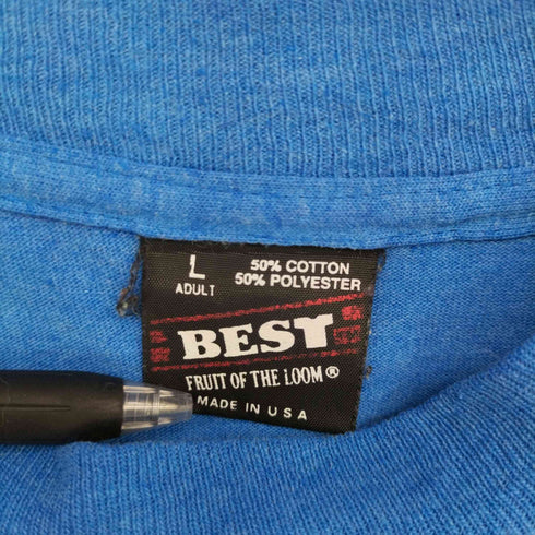 フルーツオブザルーム FRUIT OF THE LOOM USA製 黒タグ シングルステッチ スモールプリント Tシャツ メンズ JPN:L