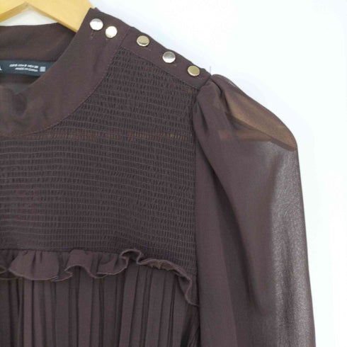 ザラ ZARA シフォンプリーツ ミディ ワンピース レディース import:S