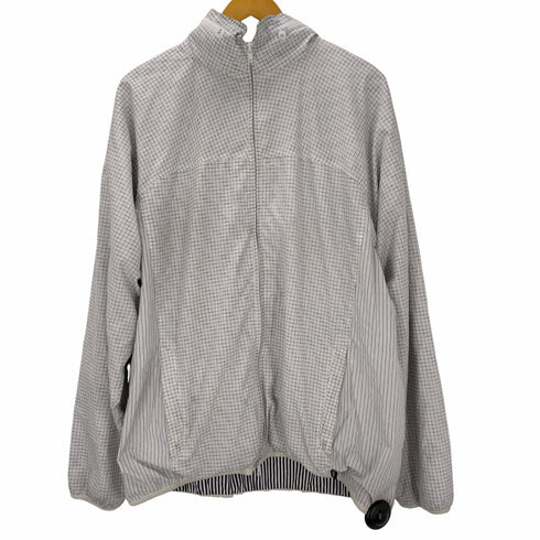 ステューシー Stussy AUTHENTIC GEAR 00s 格子柄 裏地ストライプ ナイロンジップアップジャケット メンズ import:XL
