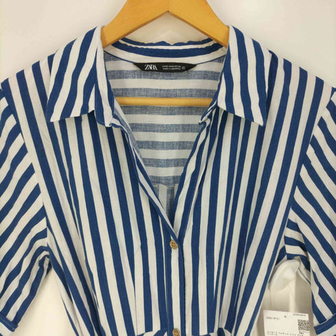 ザラ ZARA ストライプ ベルテッド シャツ ドレス ワンピース レディース import:S