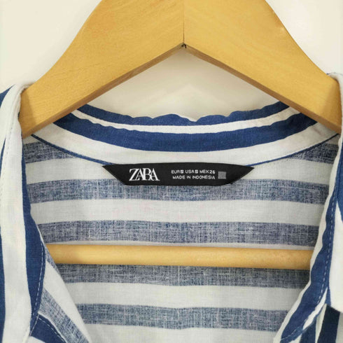 ザラ ZARA ストライプ ベルテッド シャツ ドレス ワンピース レディース import:S