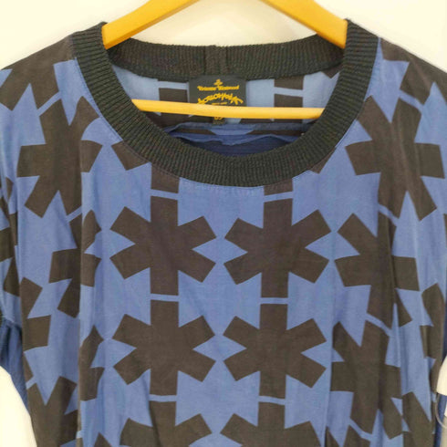 ヴィヴィアンウエストウッド アングロマニア Vivienne Westwood ANGLOMANIA 総柄 レーヨンシルク ロングカットソー チュニック レディース OS