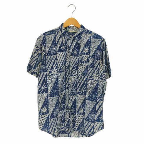 hampton court USA製 開襟オープンカラー アロハシャツ メンズ import:M