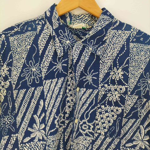 hampton court USA製 開襟オープンカラー アロハシャツ メンズ import:M