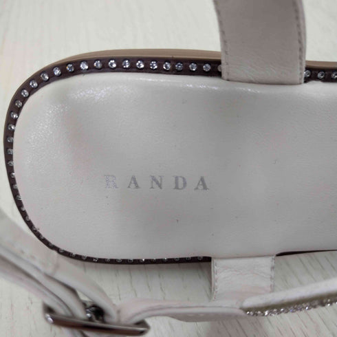 ランダ RANDA ビジューストラップフラットサンダル レディース LL