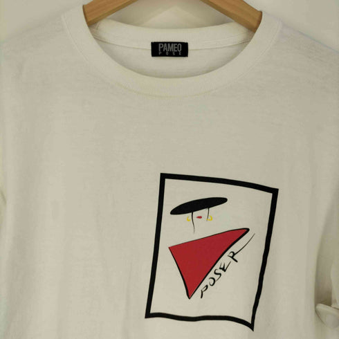 パメオポーズ Pameo Pose POSER フロントプリント クルーネックTシャツ レディース JPN:M